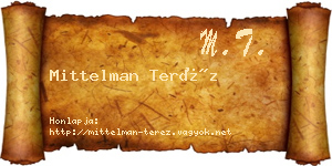 Mittelman Teréz névjegykártya